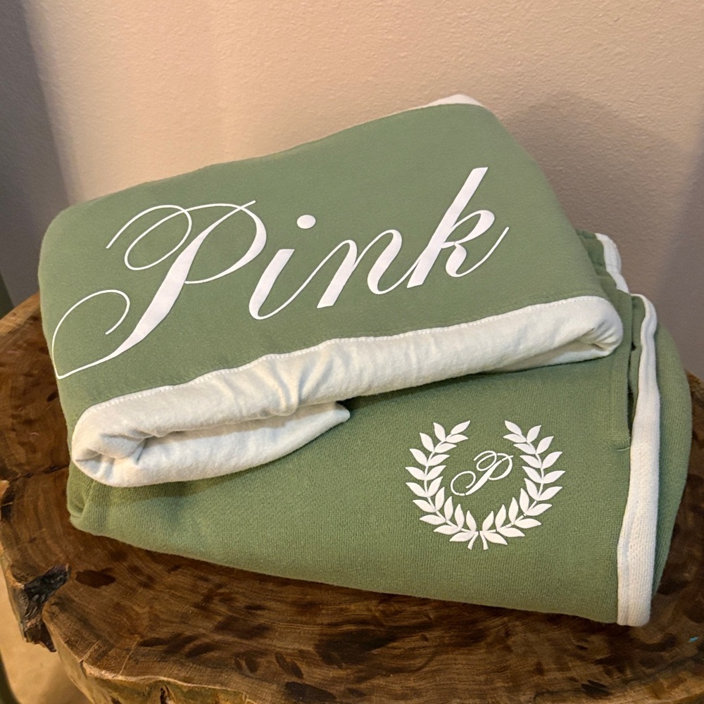 PINK Victoria's Secret Sage and White Sweat Set